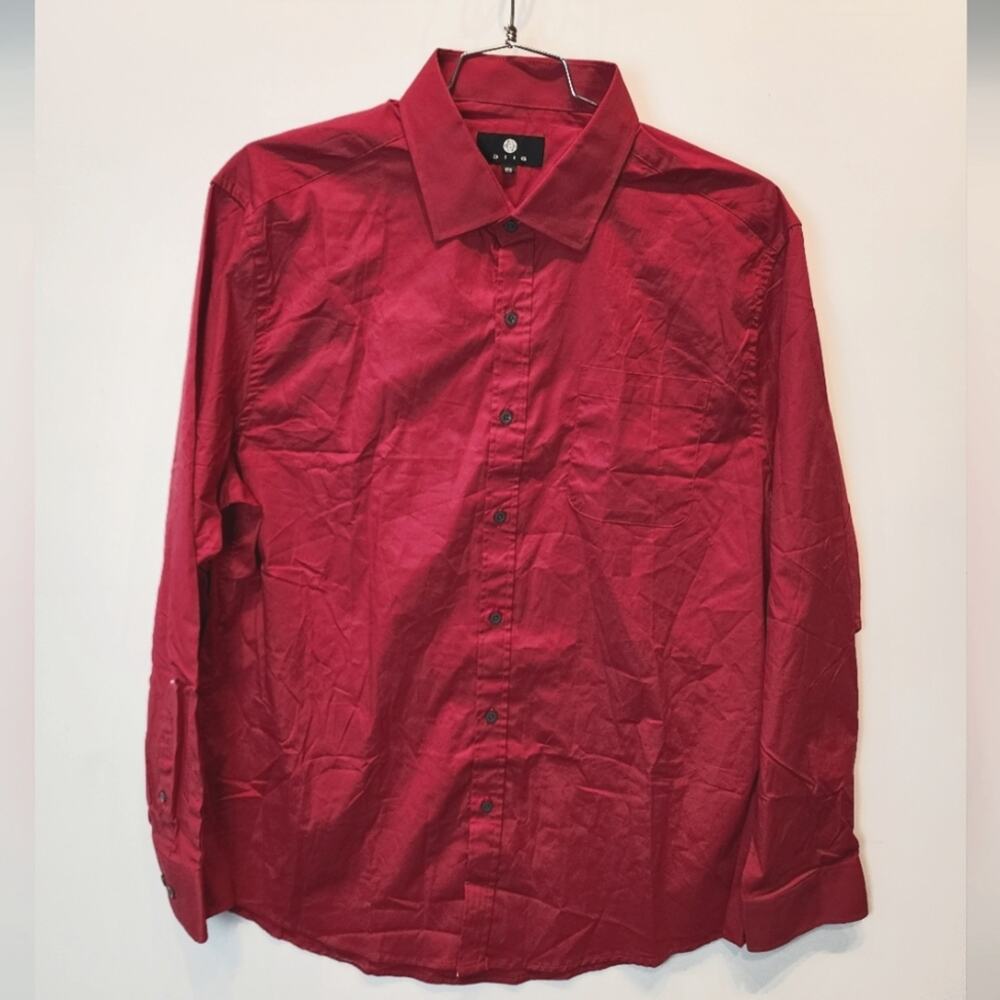 New Red Men's Dresss Shirt  Cotton Button Down Collared Casual Shirt Size 17.5